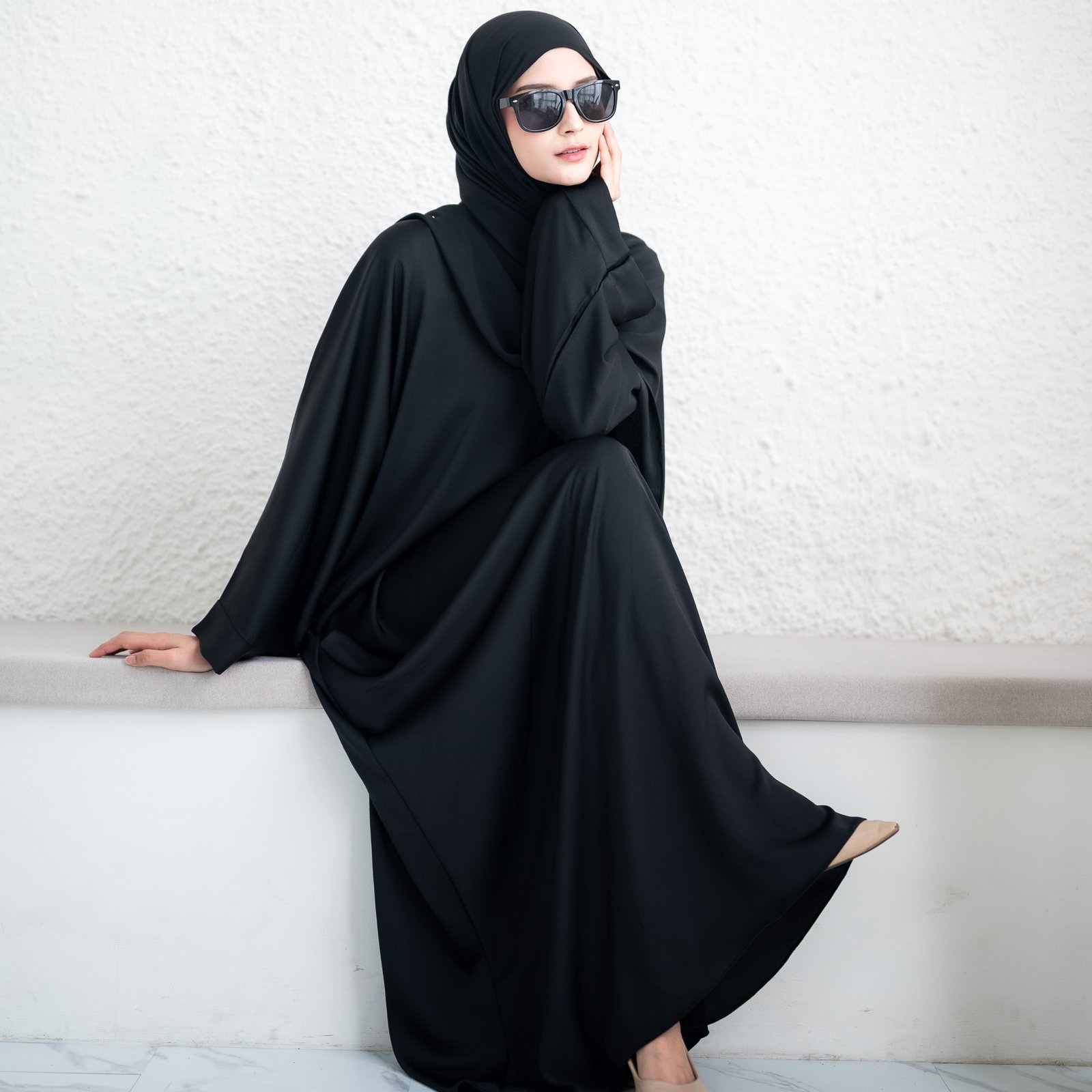 noura abaya awdah – premium textured silk (abaya only)