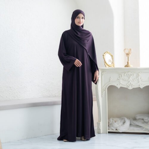 noura abaya awdah – premium textured silk (abaya only)