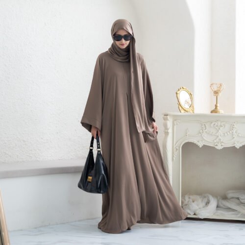 Alternative view of NOURA ABAYA AWDAH – Premium Textured Silk (ABAYA ONLY)