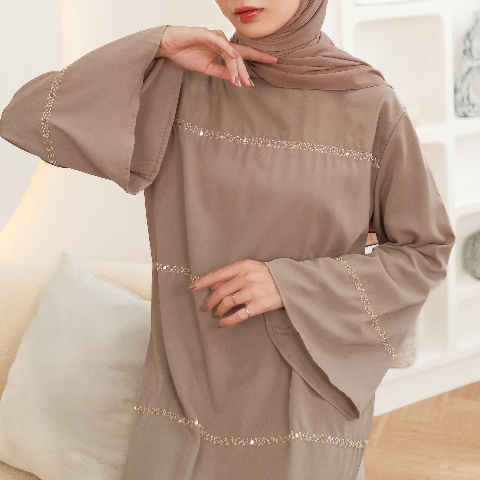 noura abaya awdah premium textured silk (abaya only) noura abaya awdah premium textured silk (abaya only)