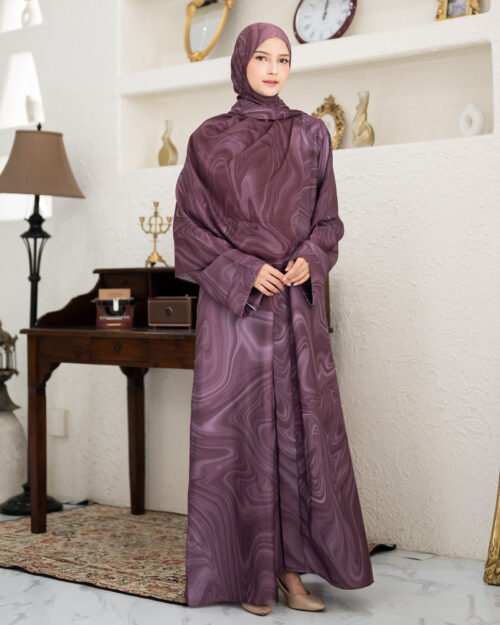 noura abaya awdah premium textured silk (abaya only)