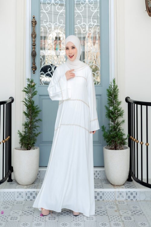 noura abaya awdah – premium textured silk (abaya only)