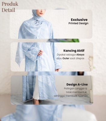 abaya humairah sky ash