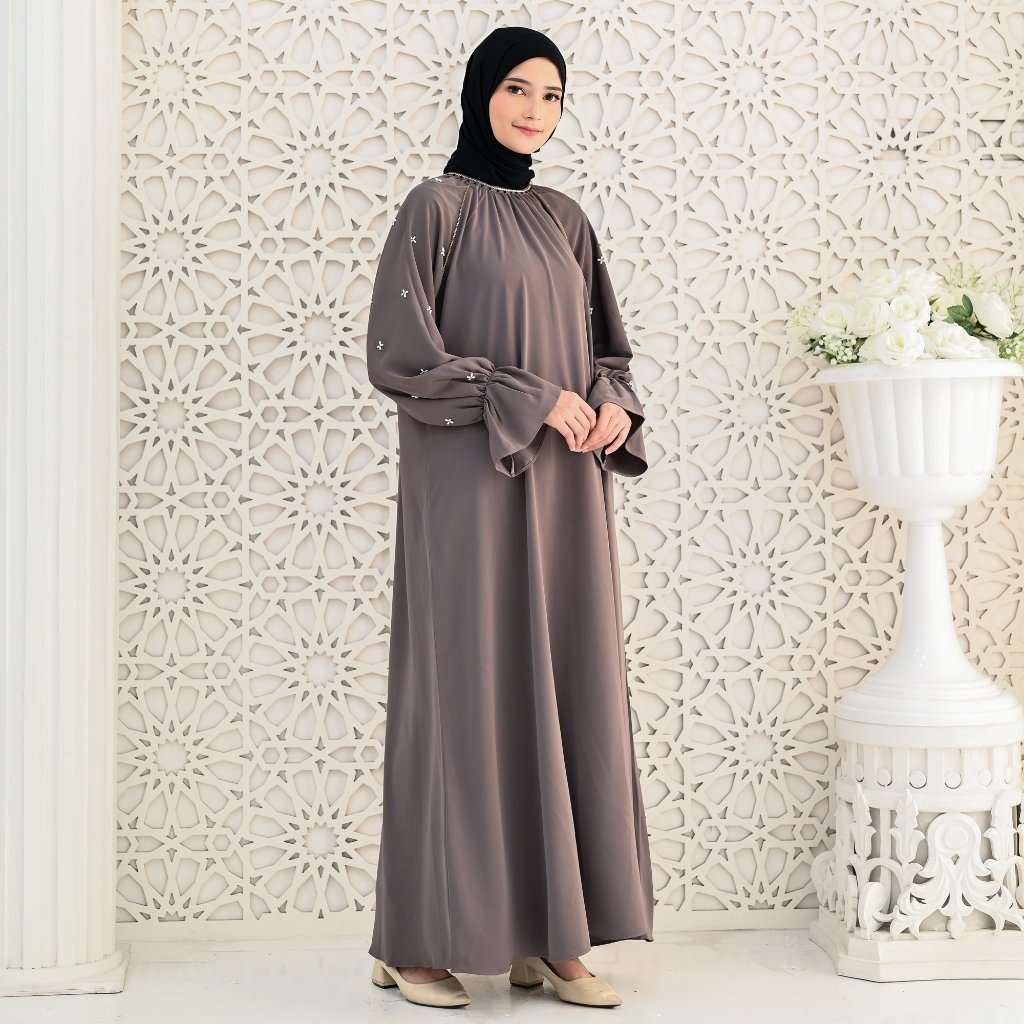 noura abaya kevina marbella silk premium umroh friendly mewah