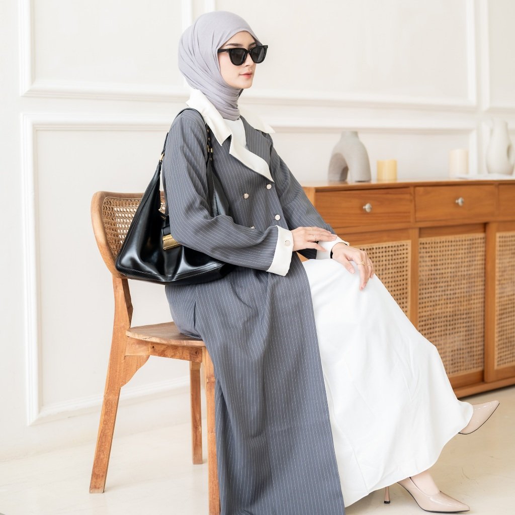 noura abaya outer zenia – prestige wool stripe collection noura abaya outer zenia – prestige wool stripe collection
