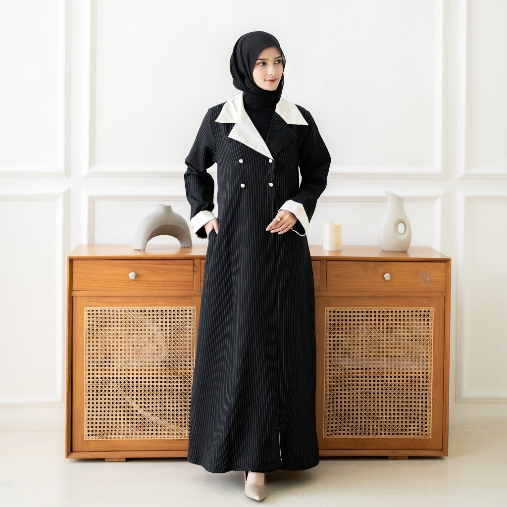 noura abaya outer zenia – prestige wool stripe collection noura abaya outer zenia – prestige wool stripe collection