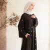 noura amira abayas || gamis || marbella silk dress syari muslim payet mewah hitam