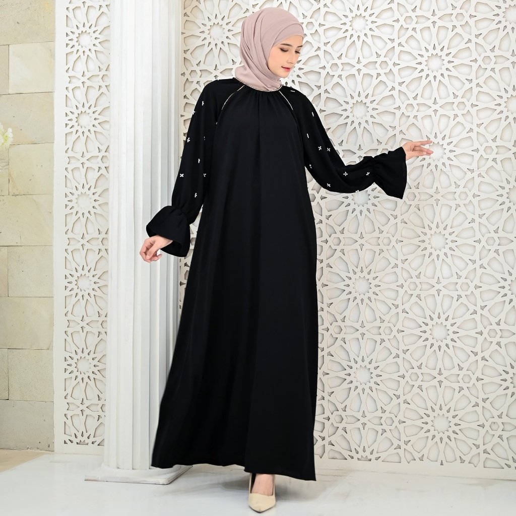noura abaya kevina marbella silk premium umroh friendly mewah