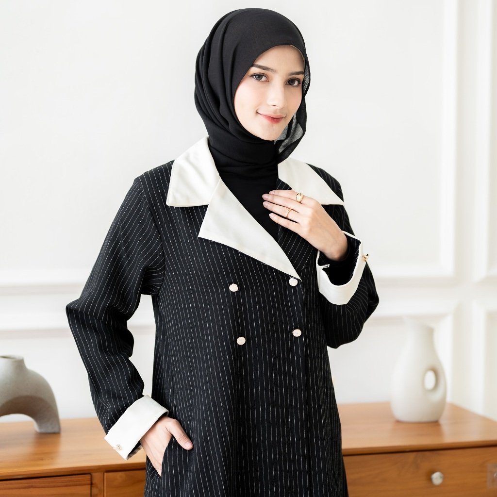 noura abaya outer zenia – prestige wool stripe collection noura abaya outer zenia – prestige wool stripe collection