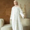noura abaya outer layla paper silk premium kancing cheongsam black & off white noura abaya outer layla paper silk premium kancing cheongsam black & off white