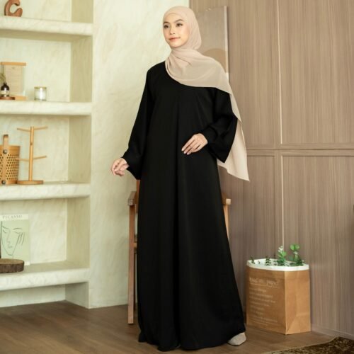 noura abaya rawdah jetblack garis gold garis silver allsize premium daily wear