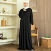 noura abaya rawdah jetblack garis gold garis silver allsize premium daily wear noura abaya rawdah jetblack garis gold garis silver allsize premium daily wear