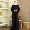 noura abaya rawdah jetblack garis gold garis silver allsize premium daily wear noura abaya rawdah jetblack garis gold garis silver allsize premium daily wear