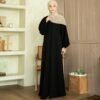 noura abaya rawdah jetblack garis gold garis silver allsize premium daily wear noura abaya rawdah jetblack garis gold garis silver allsize premium daily wear