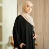 noura abaya rawdah jetblack garis gold garis silver allsize premium daily wear noura abaya rawdah jetblack garis gold garis silver allsize premium daily wear