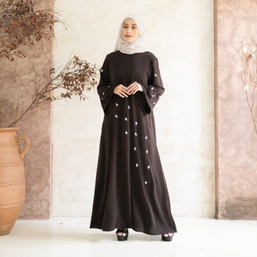 abaya amira dark brown